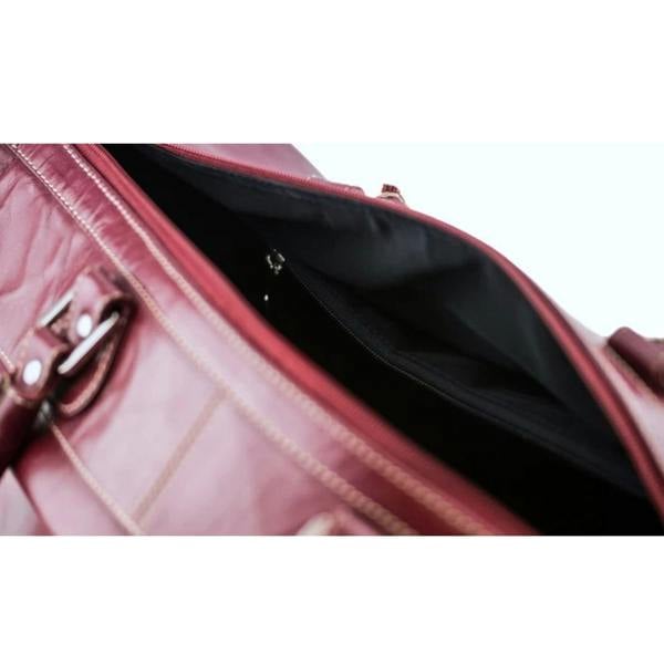 Mala Leather Edgbaston Leather Cricket Holdall Red Weekend Travel Bag