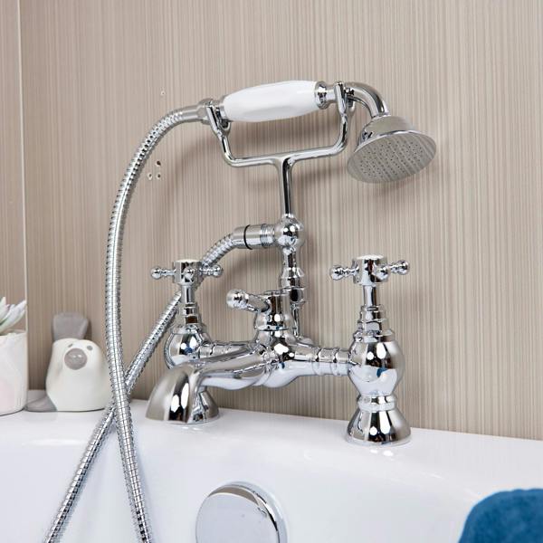 Flode Flen | Bath Shower Mixer Tap | Including Handset and Holder | Chrome
