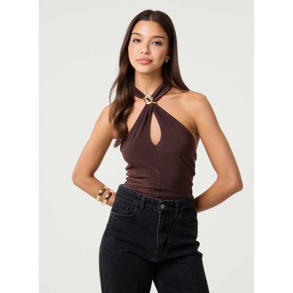 Pink Vanilla Keyhole Halter Top