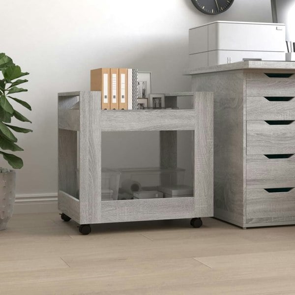 Berkfield Desk Trolley Grey Sonoma 60x45x60 cm Engineered Wood