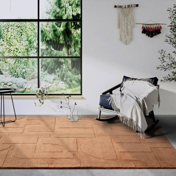 The Rugs Hand-Woven Wool Rug - Elegant Abstract Designs