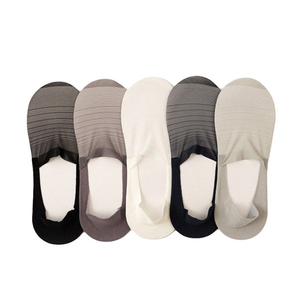 Anyfootwear 5 Pairs One Size 5-9 Multicolored No Show Thin Invisible Fashion Socks For Summer With High Quality Ankle Solid Color Breathable Socks