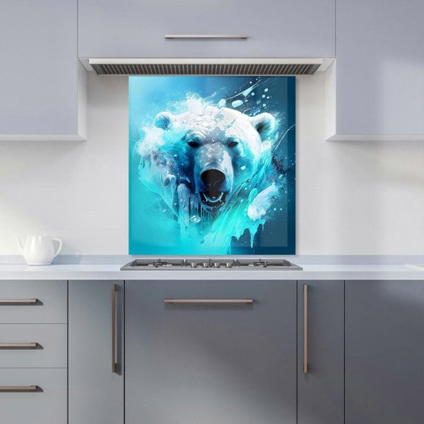 Warren Reed - Designer Polar Bear Face Splashart Kitchen Splashback