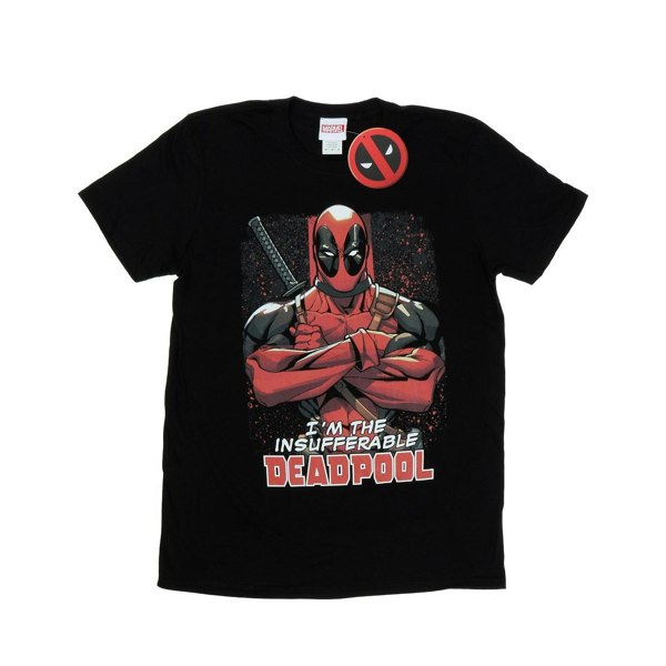 Marvel Mens Deadpool Crossed Arms T-Shirt - Black