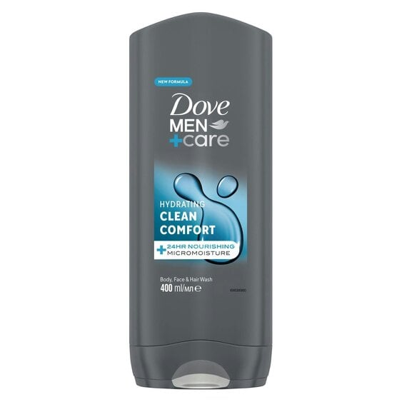 Dove Men+Care Hydrating Clean Comfort 3-in-1 Hair, Face and Body Wash 3x400ml