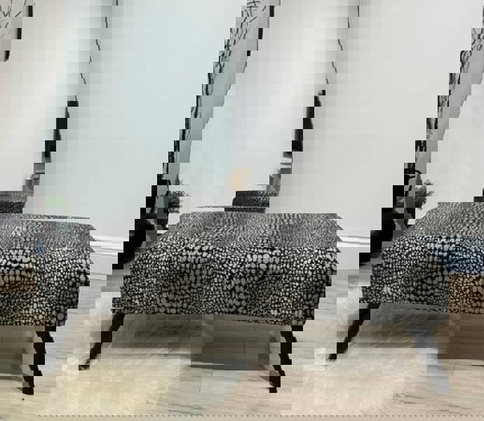 Premium nubani leopard pattern fabric footstool pouffe coffee table - ISTOOLS