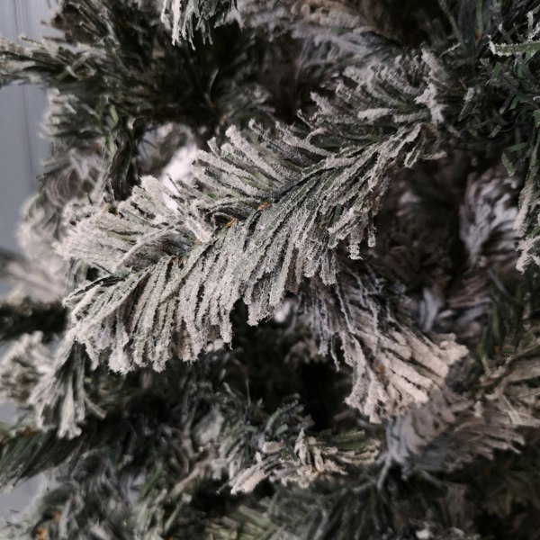 Samuel Alexander 8ft Indoor Flocked PVC Christmas Tree Arch with Snow Tips and Flat Top
