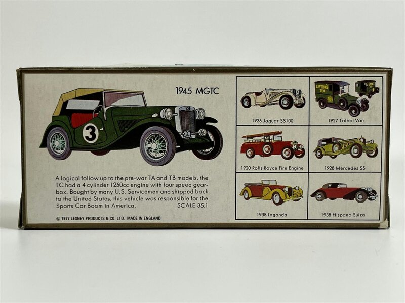 MCSlots MGTC 1945 Green Models Of Yesteryear Matchbox Y8D S4