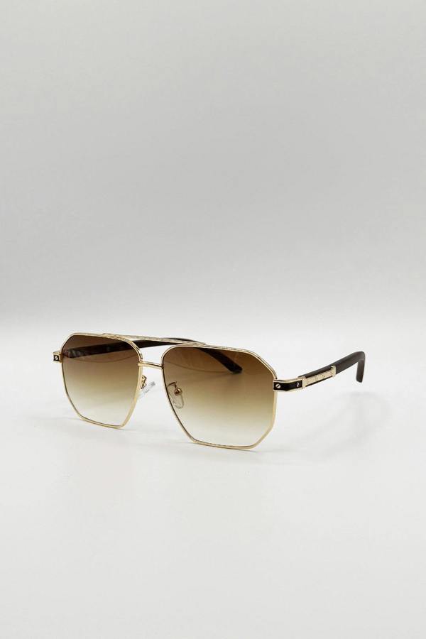 Retro Square Sunglasses in Brown - svnx