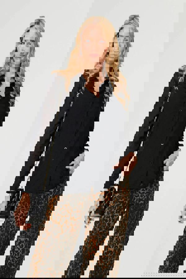 Black | Long Sleeve Button Front Shirt