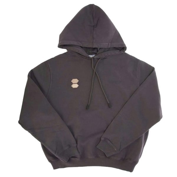 Off White Womens Patches Regular Hoodie - Grey/Pink