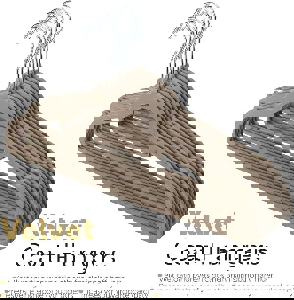 KAV Velvet Coat Hangers – Non-Slip Slim Clothes Hangers For Coats, Dresses With 360° Rotating Hook - Space-Saving Design For Wardrobe Organization