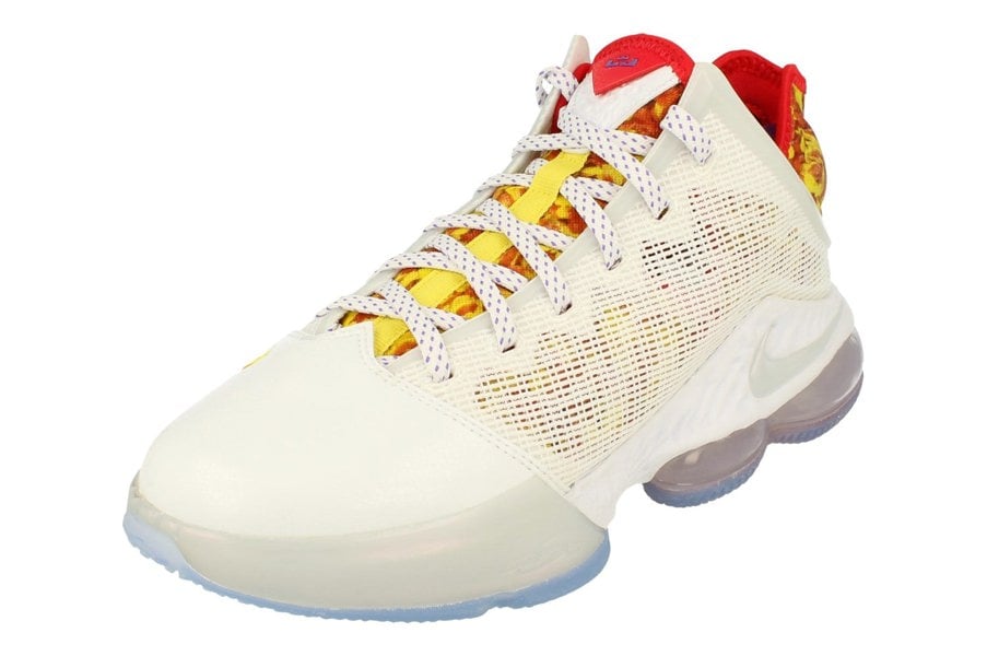 Nike Lebron Xix Low Mens Basketball Trainers Dq8344  100 - White Yellow Strike 100 - Photo 0