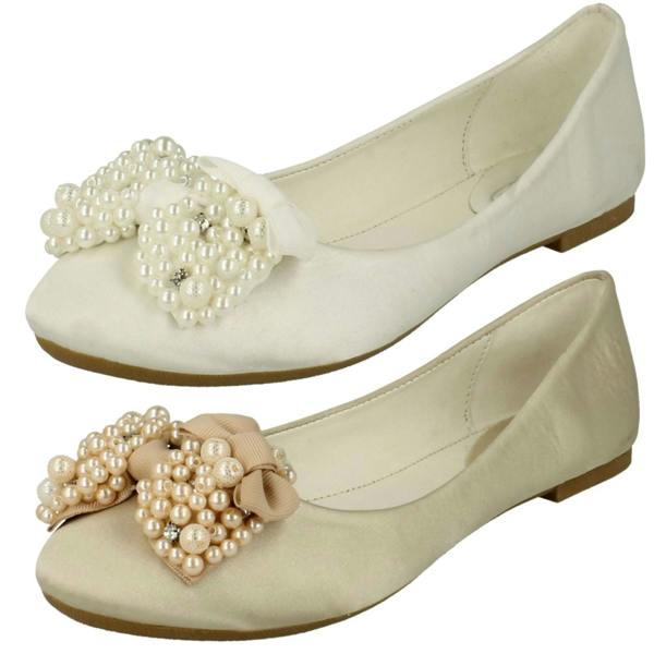 Spot On Ladies Spot On Bow Ballerina Flats F80090