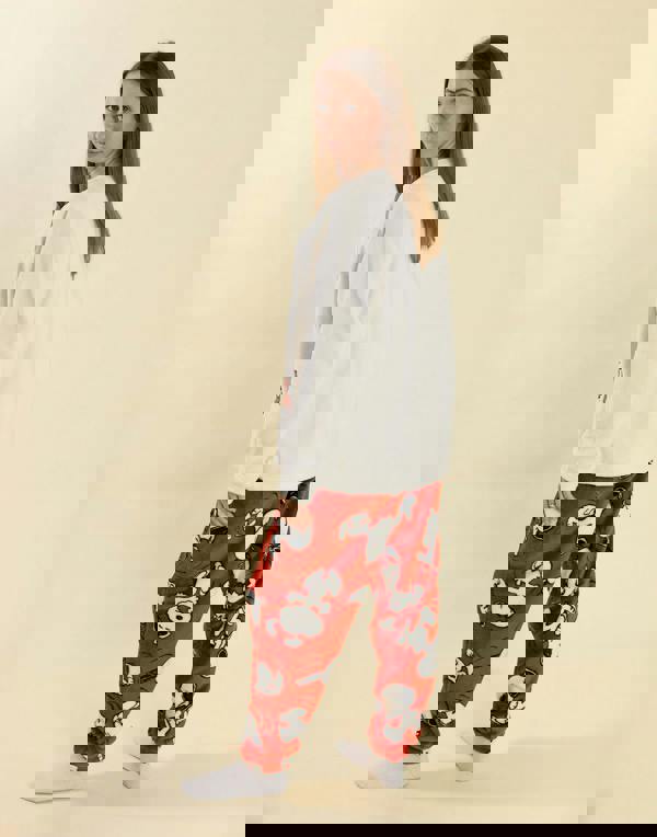 Peanuts Womens Red Snoopy Long Sleeve Long Leg Pyjama Set