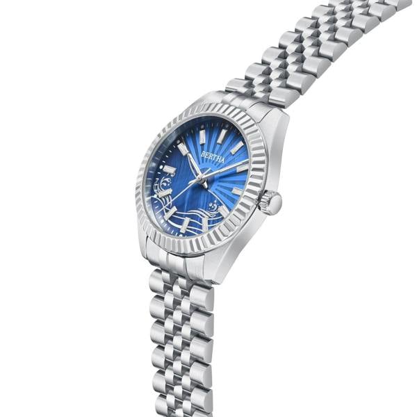 Bertha Marina Mother-Of-Pearl Bracelet Watch - Silver/Dark - BTHBS1702