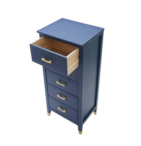 Cabinet Bits Palazzi 5 Drawer Narrow Chest Blue H116 W50 D40cm