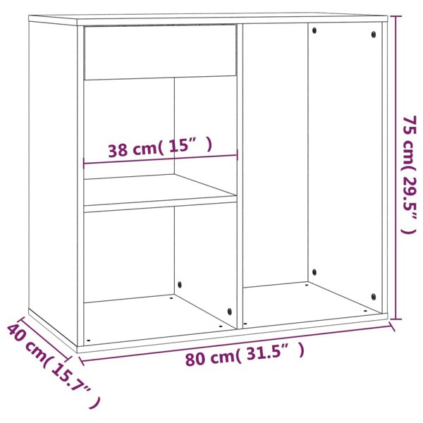 Berkfield Cosmetic Cabinet White 80x40x75 cm Engineered Wood