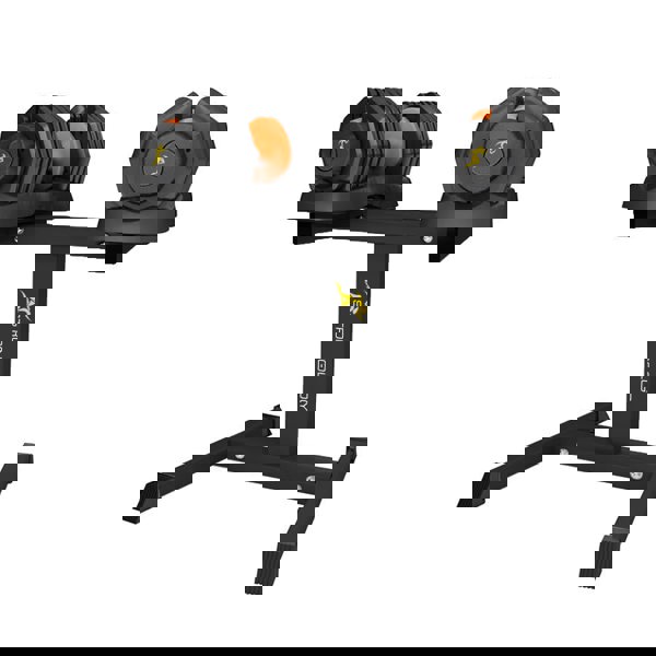 Strongology Urban25 Orange Adjustable Dumbbell Pair with Free Durable Steel Adjustable Urban25 Dumbbell Floor Stand