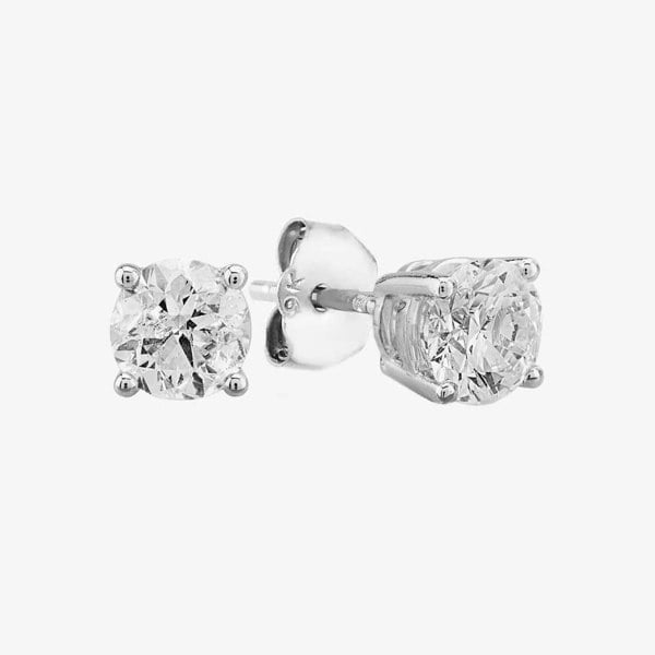 T. H. Baker 18ct White Gold 2.00ct Diamond Solitaire Stud Earrings TH0132746