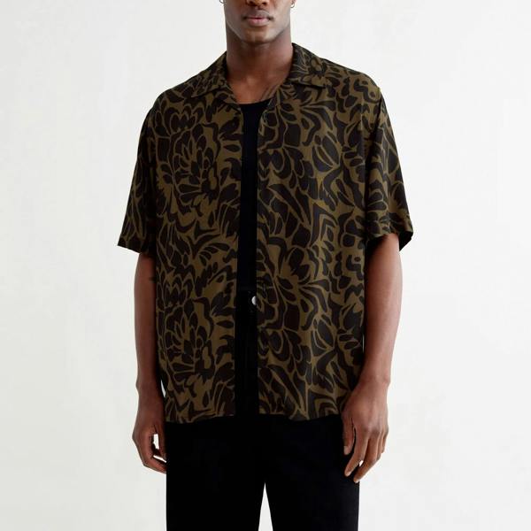 Wax London Didcot Two Tone Floral Short Sleeve Shirt