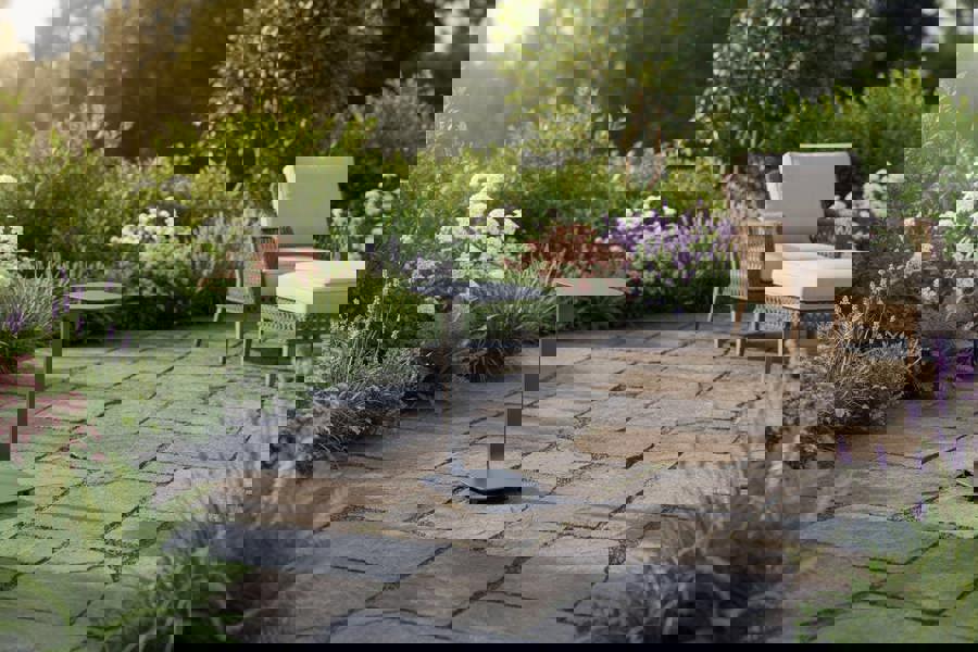 Garden Impressions Lucca Laptop Table - Taupe and Carbon Black