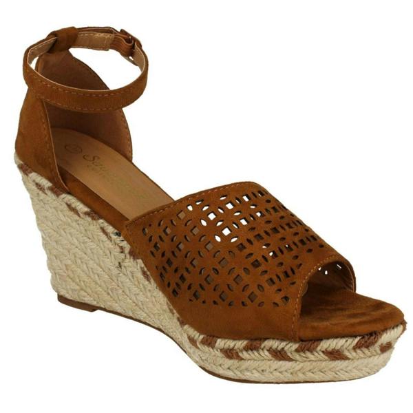 Savannah Ladies Savannah Wedge Open Toe Summer Sandals