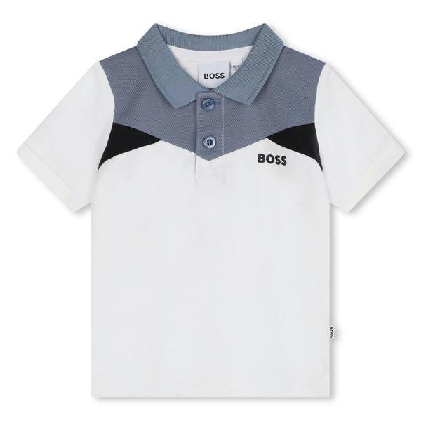 Boss Childrens/Kids Relaxed Fit Short-Sleeved Polo Shirt - White - 