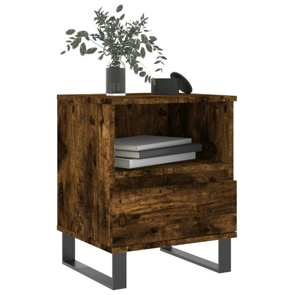 Berkfield Bedside Cabinet Smoked Oak 40x35x50 cm Engineered Wood