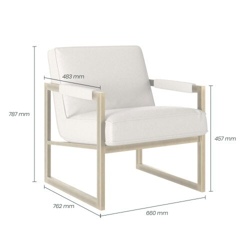 Wyld Haus Torino Cream Chenille and Bronze Armchair