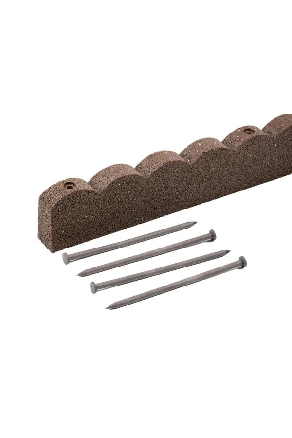 Nicoman Recycled Rubber Scallop Garden Edging Border - Brown
