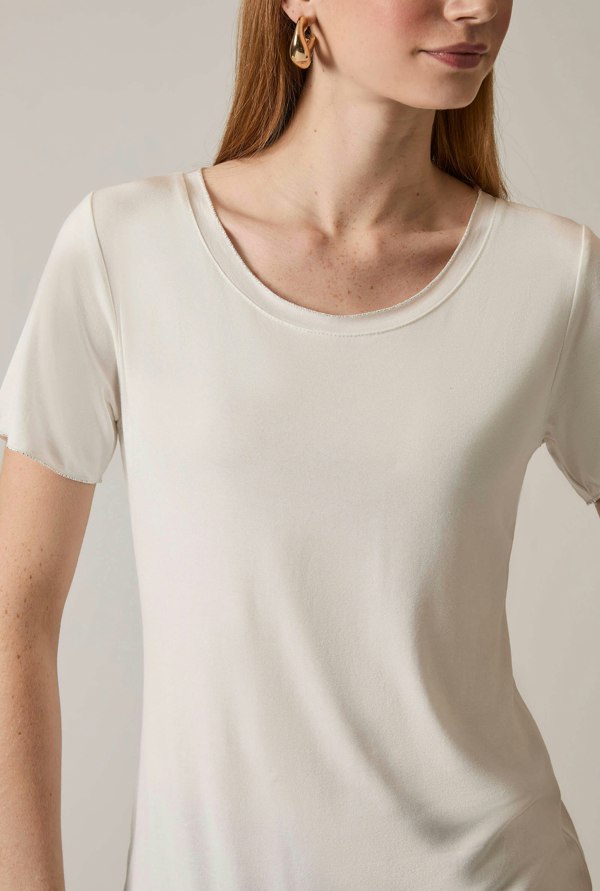 James Lakeland Short Sleeve White Top