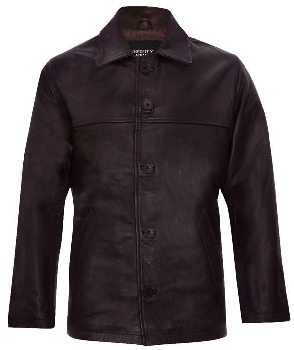 Infinity Leather Mens Cowhide Leather Box Jacket-Mendoza