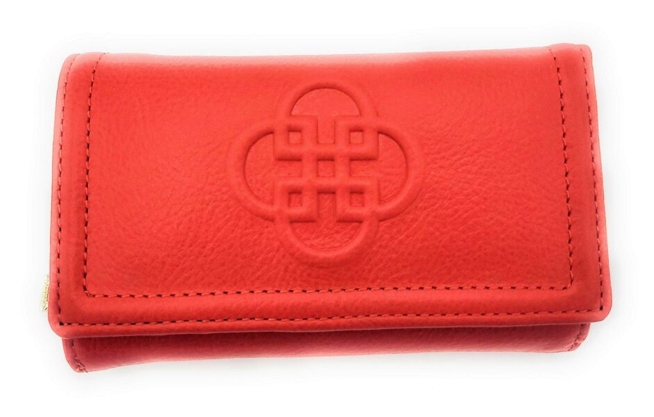 SADDLER RUBY Real Leather Designer RFID Ladies Wallet with Zip | Gift Boxed - Red