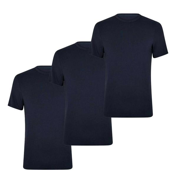 Boss Mens Plain Regular Short-Sleeved T-Shirt (Pack of 3) - Black/Charcoal/Navy - 