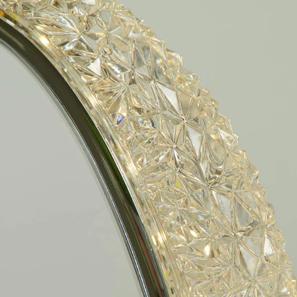 Lighting Collection Sleek Chrome LED Ring Lamp with Textured Sparkle Detail