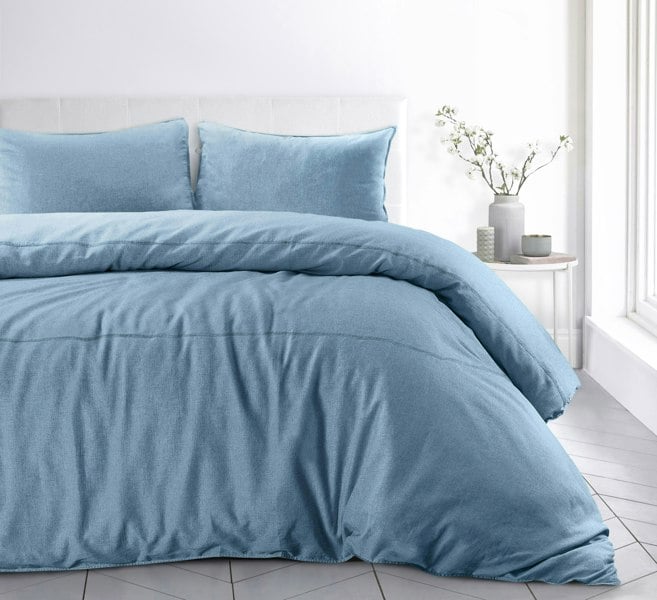 Sweet Dreams Denim Stonewash Linen Duvet Cover Set