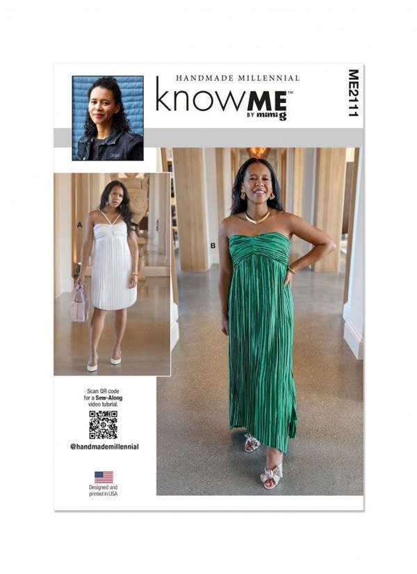 Know Me Sewing Pattern 2111, Dresses for Women, H5 (6-8-10-12-14) - Intermediate