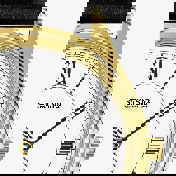 Sekonda Mens Evans Black Leather Strap Watch 30250