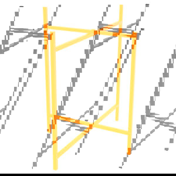 Bright orange mortar board stand, 750mm high, featuring a sturdy metal frame with cross supports for stability and durability