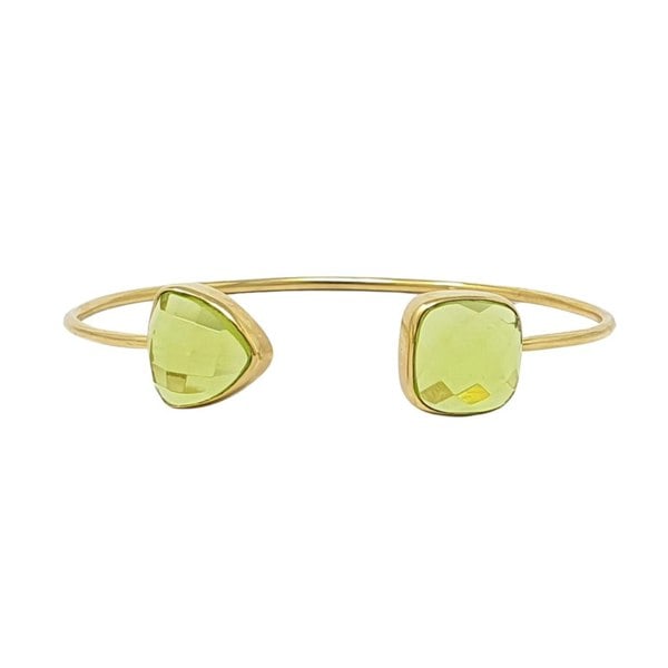 Gold Vermeil Peridot Glow August Birthstone Bangle Bracelet