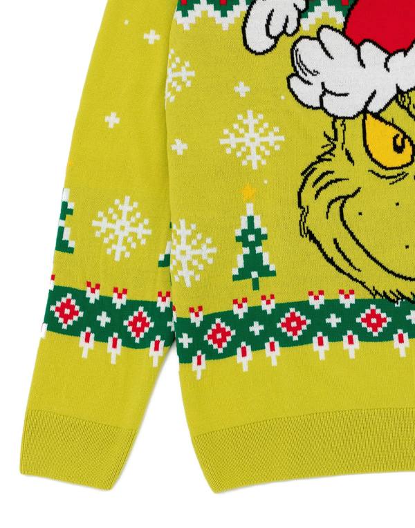 The Grinch Unisex Green The Grinch In Santa Hat Christmas Jumper
