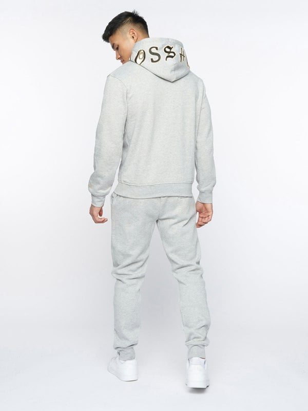 Crosshatch Doddington Hoodie Light Grey Marl