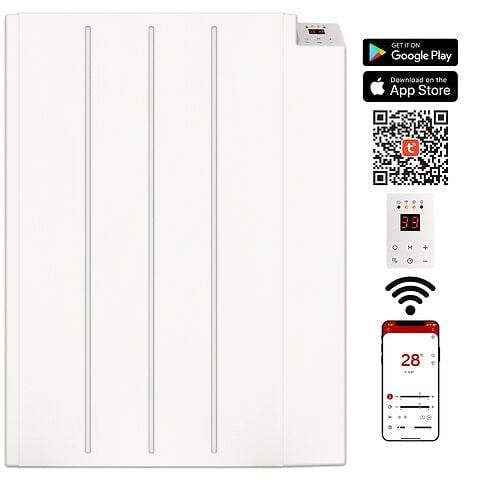 MYLEK Electric Radiator Panel Heater WIFI Smart APP Eco 600W Bathroom Safe Wall Mounted Timer Thermostat