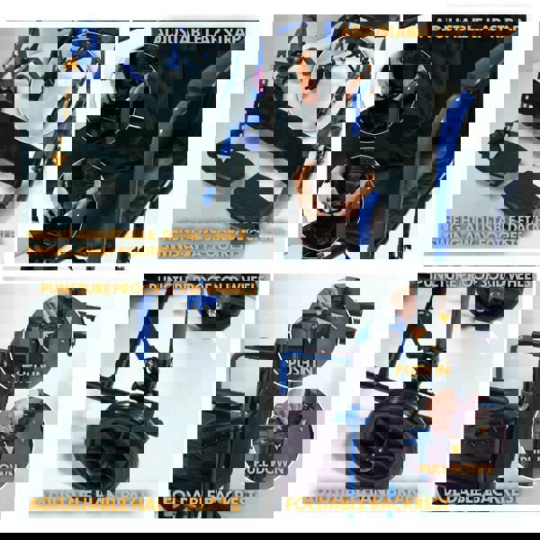 Aidapt Aluminium Compact Transport Wheelchair Blue