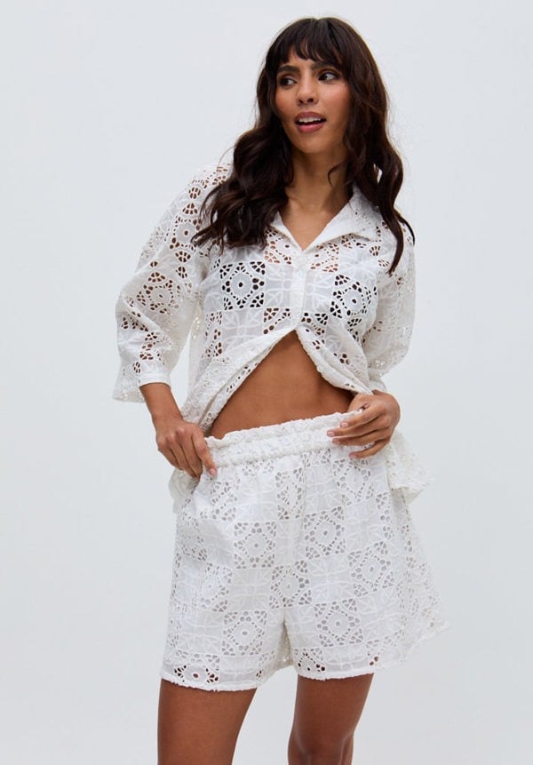 Shelli All Over Broderie Anglaise Short In White