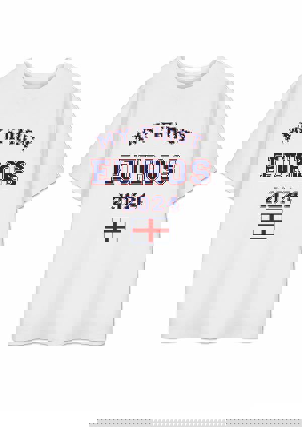 Show Me The Merch Unisex Kids White First Euros Short Sleeved T-Shirt