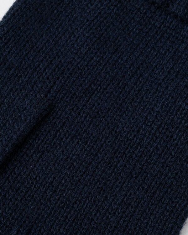 GANT Mens Cotton Blend Logo Gloves - 410 Marine