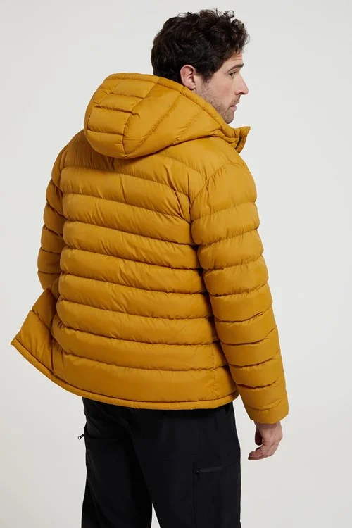 Mountain Warehouse Mens Seasons Faux Fur Lined Padded Jacket - Mustard