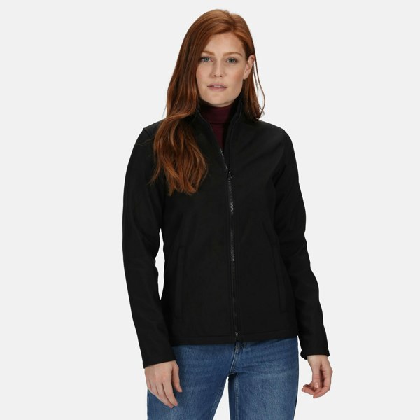 Regatta Womens/Ladies Ablaze Printable Soft Shell Jacket - Black/Black